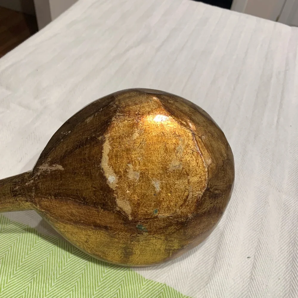 Vintage Florentine wooden Ladle with Red and Gold Accents